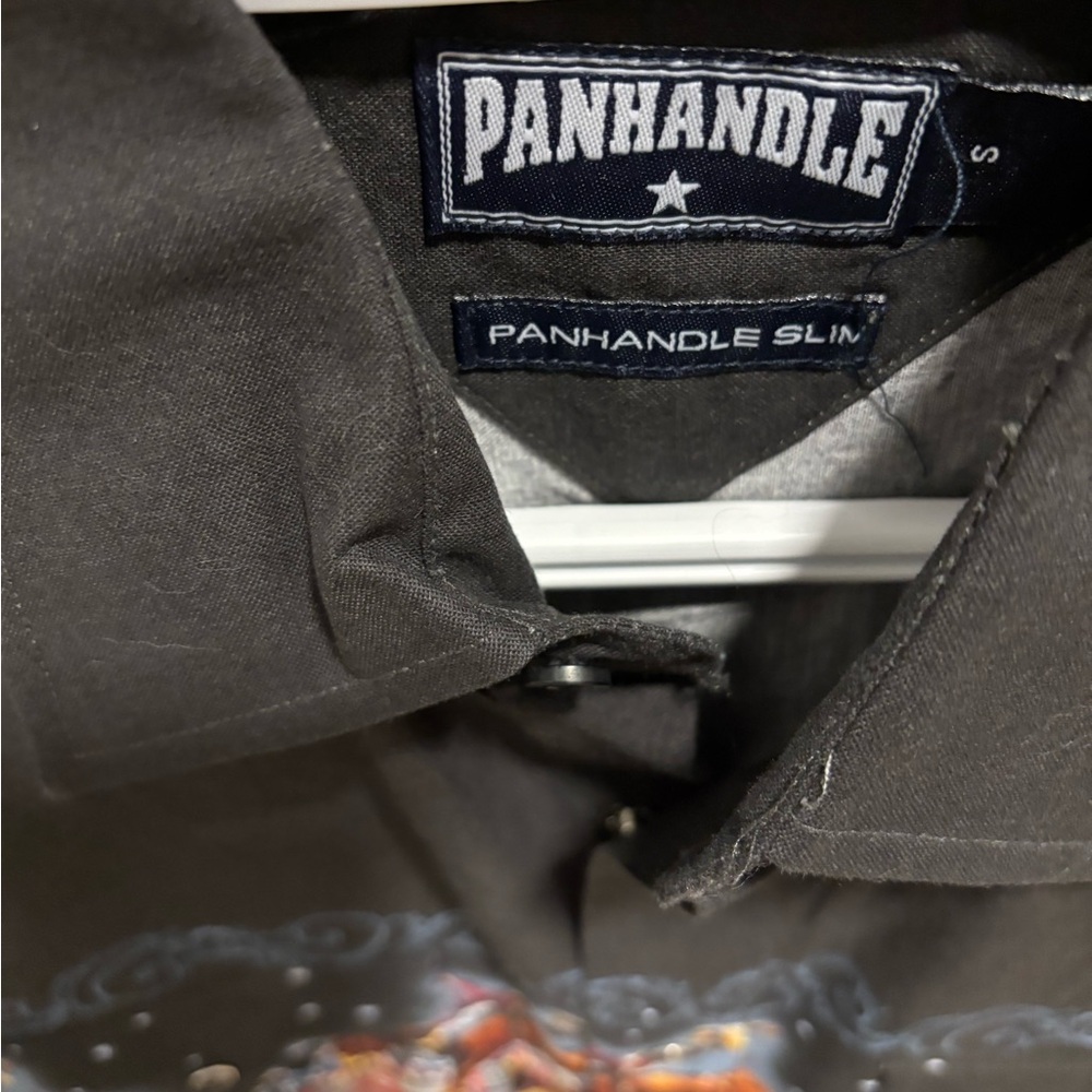 Panhandle Slim Black Shirt With Great Bareback Rider Graphics